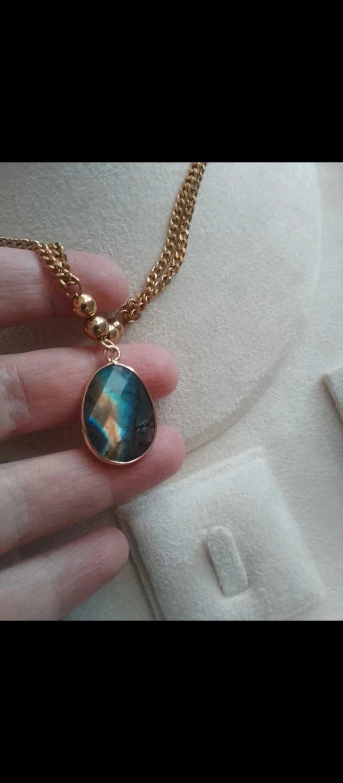 Collier pierre de Labradorite à reflets bleutés – photo 2